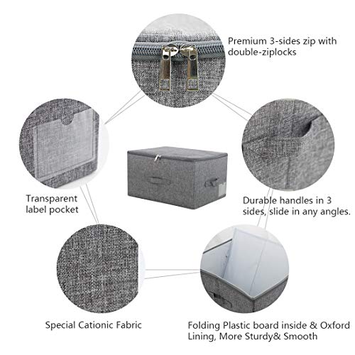 Stapel opbergvak met Lid en handgrepen, goede kasten, donkere grijze, 2 pc's - Image 4