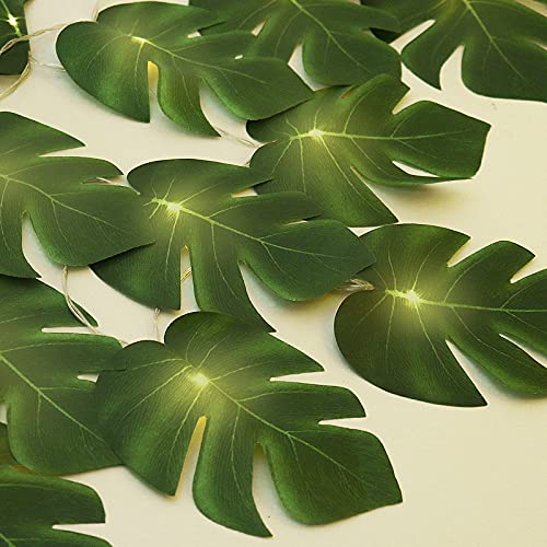 RECUTMS 20LED Monstera Leaves String Light Tropical Vine Battery Powered | Palm…