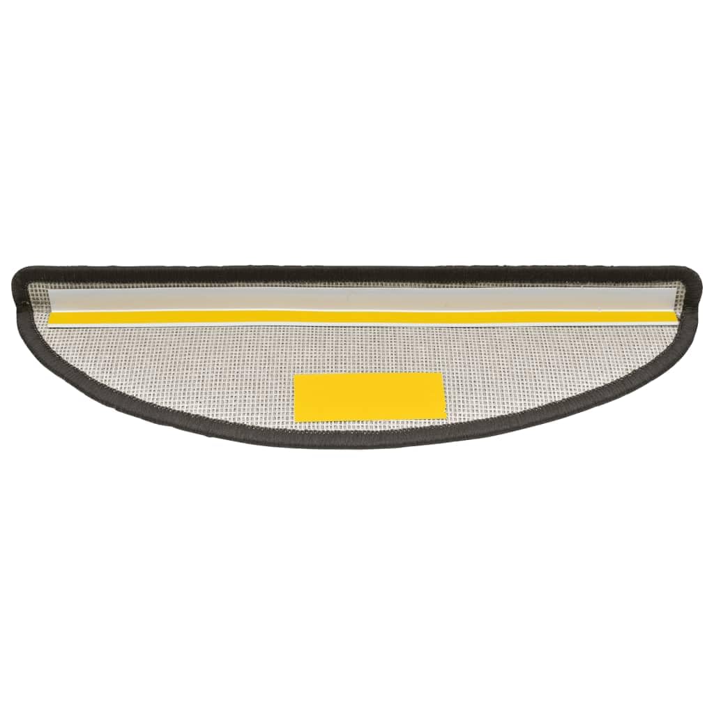 Stufenmatten 10 Stück 56x17x3 cm Dunkelgrau Halbrund Treppenstufen Matten, Teppich Innen für Treppen, rutschfest Stufenmatten Treppenteppich