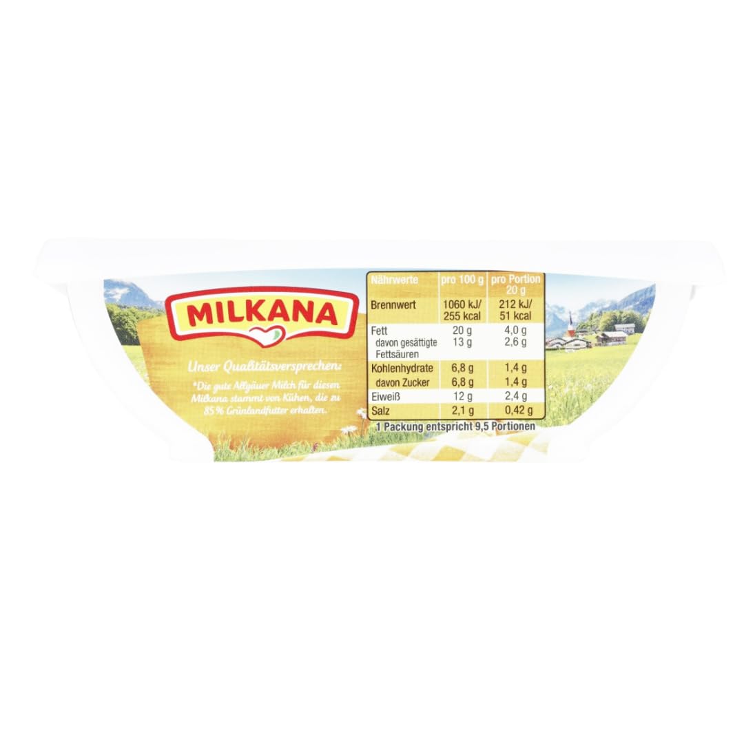 Milkana Schmelzkäse mit Emmentaler Frischkäse käse 190 gramm x 8 STÜCK [Frischegarantie]