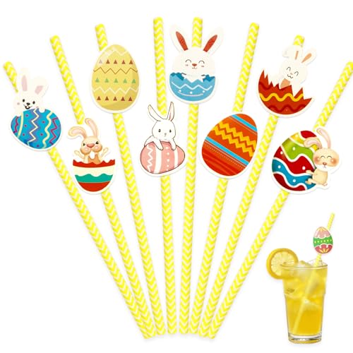 20 Pitillos de Papel Rayados para Pascua miniatura 1