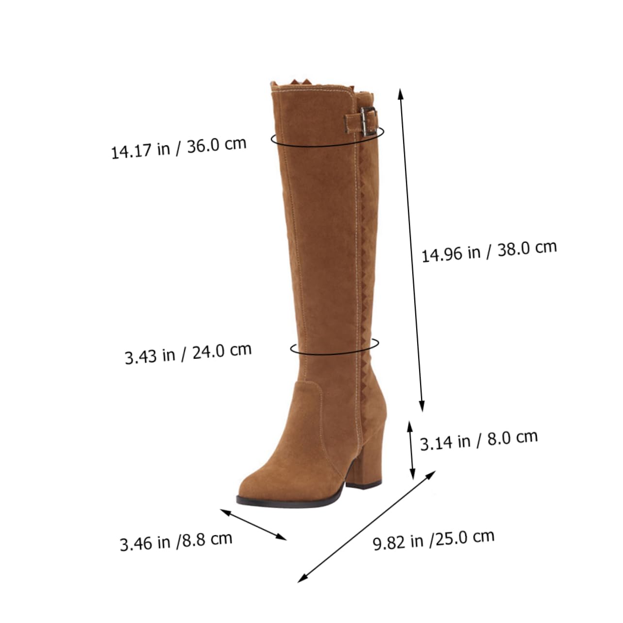 Botas Mujer Tacon Alto Botas Femeninas Botas De Ante Tacón Grueso Botas De Invierno Otoño Botas Largas Botas De Caballero Material De La : Caucho Light Brown