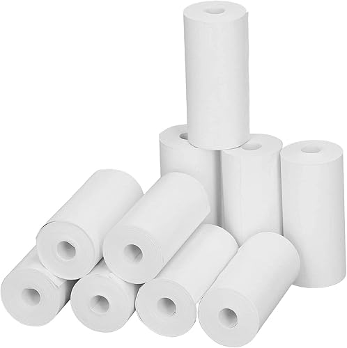 10 rollos de papel térmico para impresora térmica, 2.24 x 0.98 pulgadas, papel térmico termosensible blanco imprimible para impresora pequeña