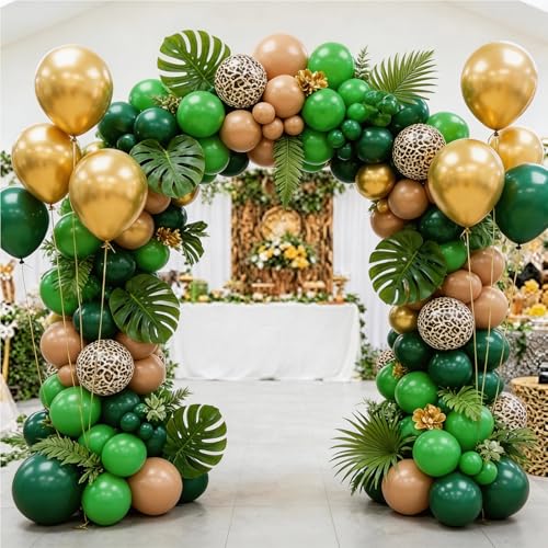 Image of Green Balloons Birthday Party Balloons - 100 Pack Balloon 12 inch for Christmas Green Themed Wedding Graduation Birthday Party Backdrop Decorations