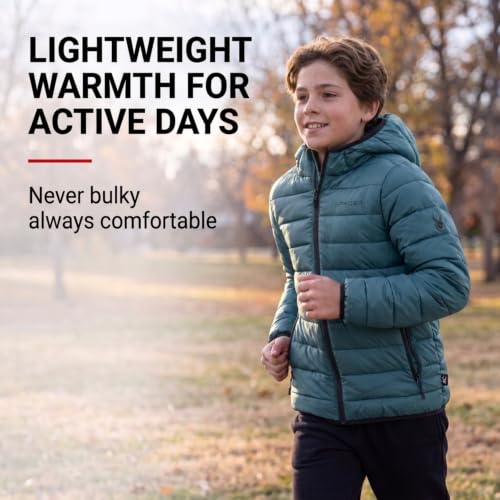 Image of Spyder Boys Puffer Jacket - Packable Lightweight Hooded Winter Coat