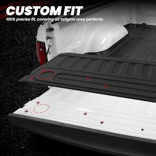 Image of LASFIT Tailgate Mat for Ram 1500 2009-2018, for Ram 2500 /3500 2009-2026, for 1500 Classic 2019-2024 Standard Tailgates, All Weather TPE Tailgate Protector Liner Replacement Accessories, Black