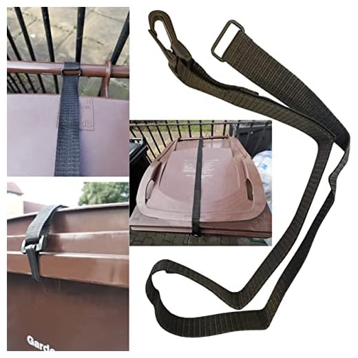 Wheelie Bin Lid Adjustable Securing Strap 120/240 Ltr Bin Wind Storm Protection