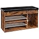 HOOBRO Schuhbank, Sitzbank, 3 offene Fächer, 82 x 31,5 x 46,5 cm, gepolstert, Stauraum unter der Sitzfläche, Schuhschrank, bis 150 kg belastbar, Flur, Wohnzimmer EBF40HX01