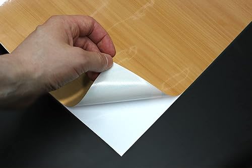 Miniatura 7 de VVIVID Rollo de vinilo texturizado de grano de madera de pino dorado brillante, con acabado sintético, para muebles de oficina en casa, bricolaje,