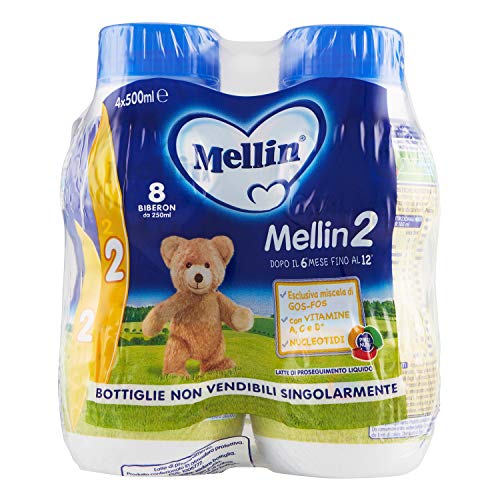 Tabella media di alimentazione La tabella è indicativa, il dosaggio può essere modificato secondo il parere del Pediatra, in base alle esigenze del lattante. Età: Dopo il 6° mese | Quantità di Mellin 2 - ml: 230 | Biberon nelle 24 ore: 4 Età: Dal 7° mese compiuto al 12° | Quantità di Mellin 2 - ml: 230 | Biberon nelle 24 ore: 3 - 2