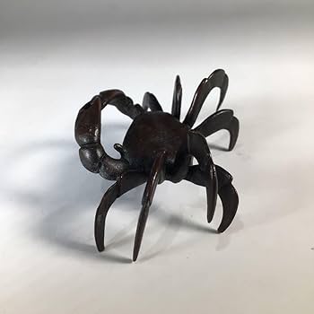 銀製 高陵哲雪造 銀900 南鐐 蓋置 笹蟹蓋置 共箱 / 茶道具 銀製