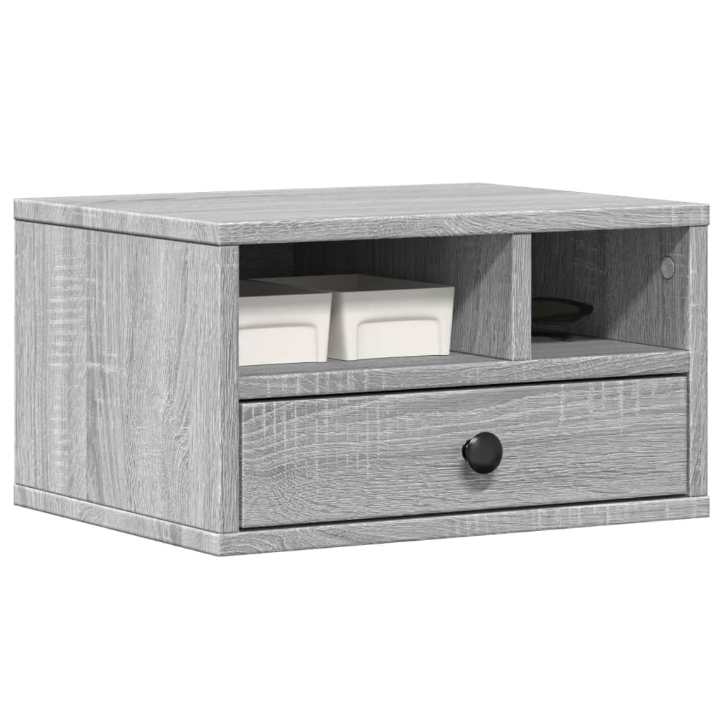 Druckerständer Grau Sonoma 40x32x22,5 cm Holzwerkstoff Beistelltisch für Büro Wohnzimmer Schlafzimmer