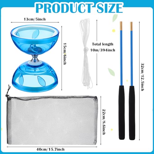 chinese yoyo diabolo set includes colorful chinese yoyo with 2 pieces diabolo sticks 1 piece string 1 net bag for funblue
