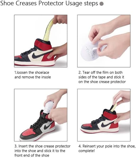 Shoe Creases Protector for Any shoe,6 Pairs Shoe Anti Creases Guard to Prevent Sneaker Creases（3black/3white）