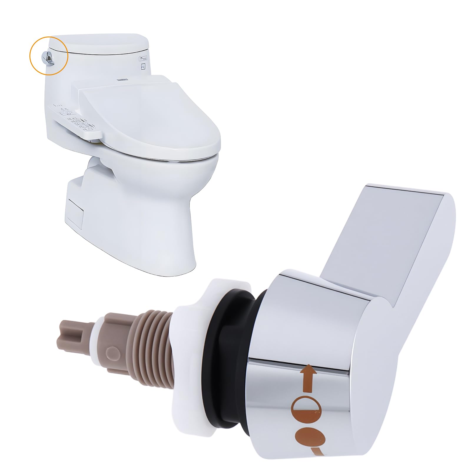 SG Store Toilet Cistern Dual Flush Lever Plastic Handle Chrome 7.8 * 6.8cm for Handle-Operated Cistern Flush System - Image 3