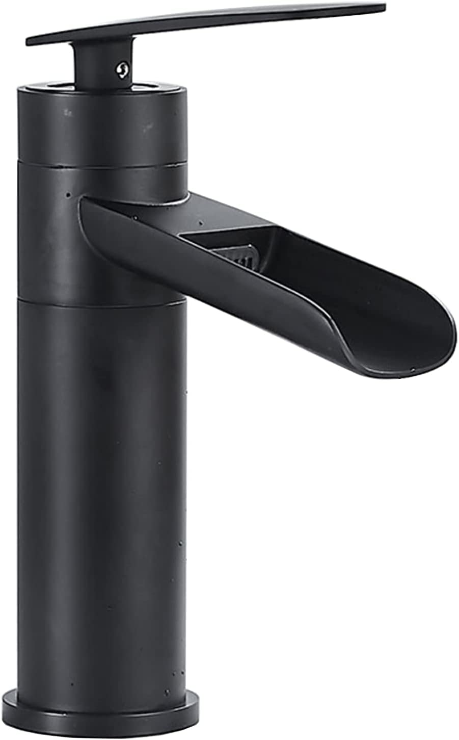 VDOQTLJT Faucet Waterfall tap Bathroom faucets Sink Single Hole Tall Handle one Black for Washbasin White B