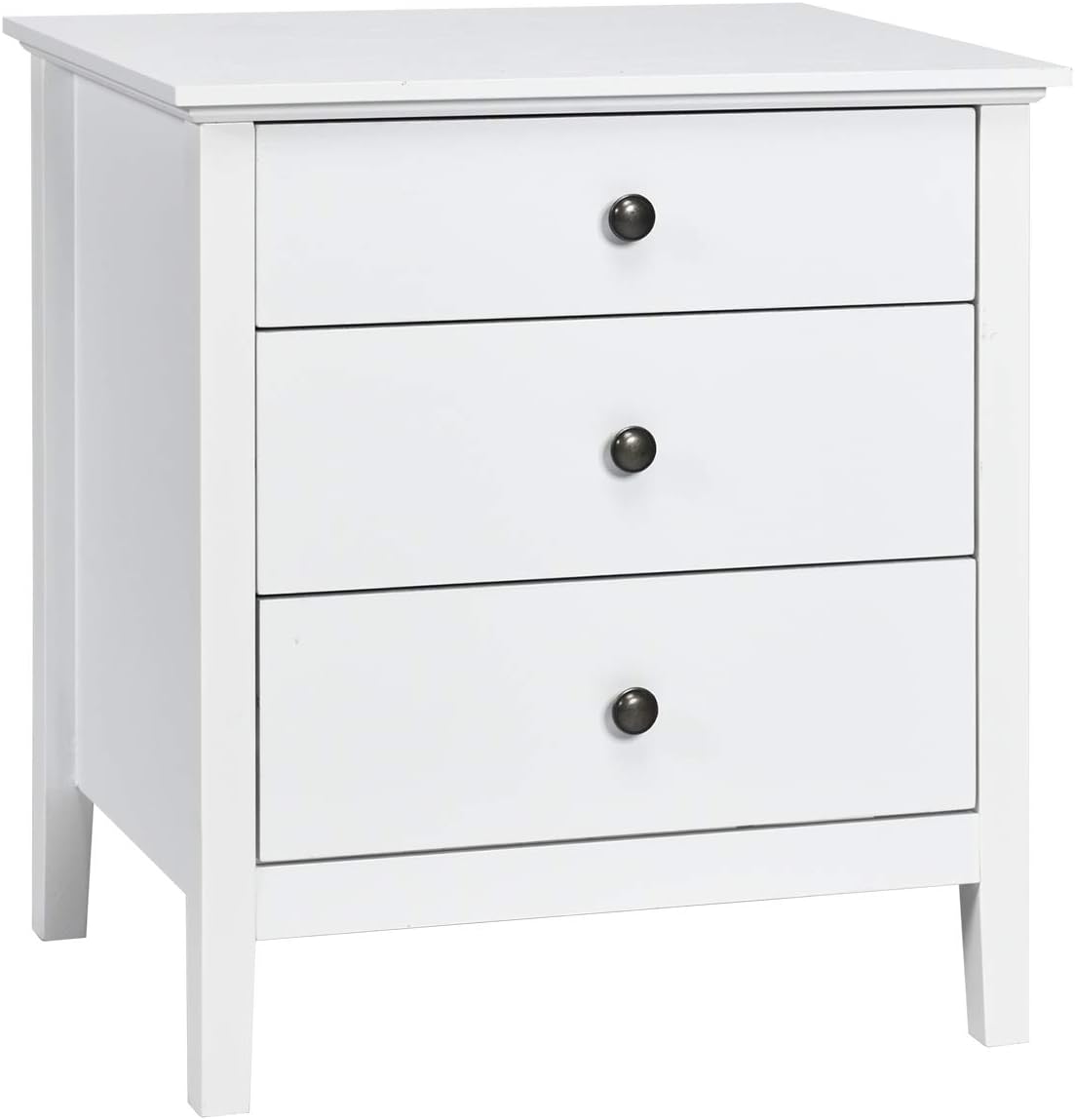 Giantex Nightstand with Drawers Solid Structure Side Table for Storage Bedroom, Living Room Accent Furniture Small Spaces Side End Table, White
