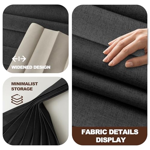 Image of JILRON Accordion-Style Room Divider with Ceiling Track - Foldable Partition Curtain, Easy Installation(Black 180 inch W x 96 inch L-Pack of 1)