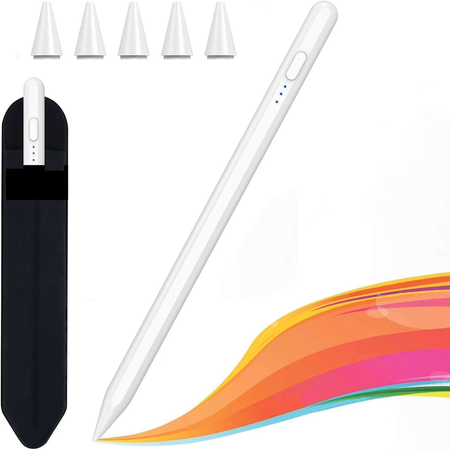Stylet Pour IPad 2018-2025, Stylet Magnétique à Charge Rapide (1ère Génération) Avec Sensibilité à L'inclinaison Et Rejet De La Paume Pour IPad 6/7/8/9/10/11, Air 3/4/5/M2/M3, IPad Mini 5/6/7, IPad