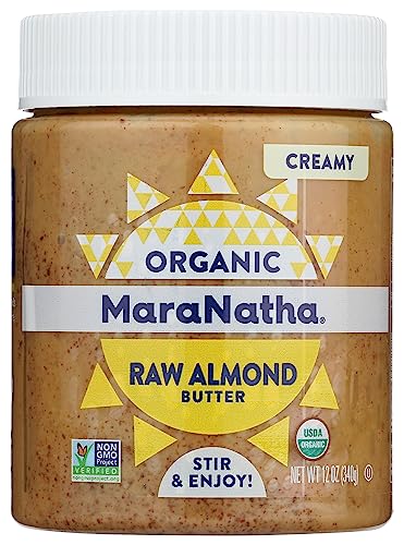 MaraNatha Organic Raw Almond Butter, Non GMO, 12 Ounces (Pack Of 6)