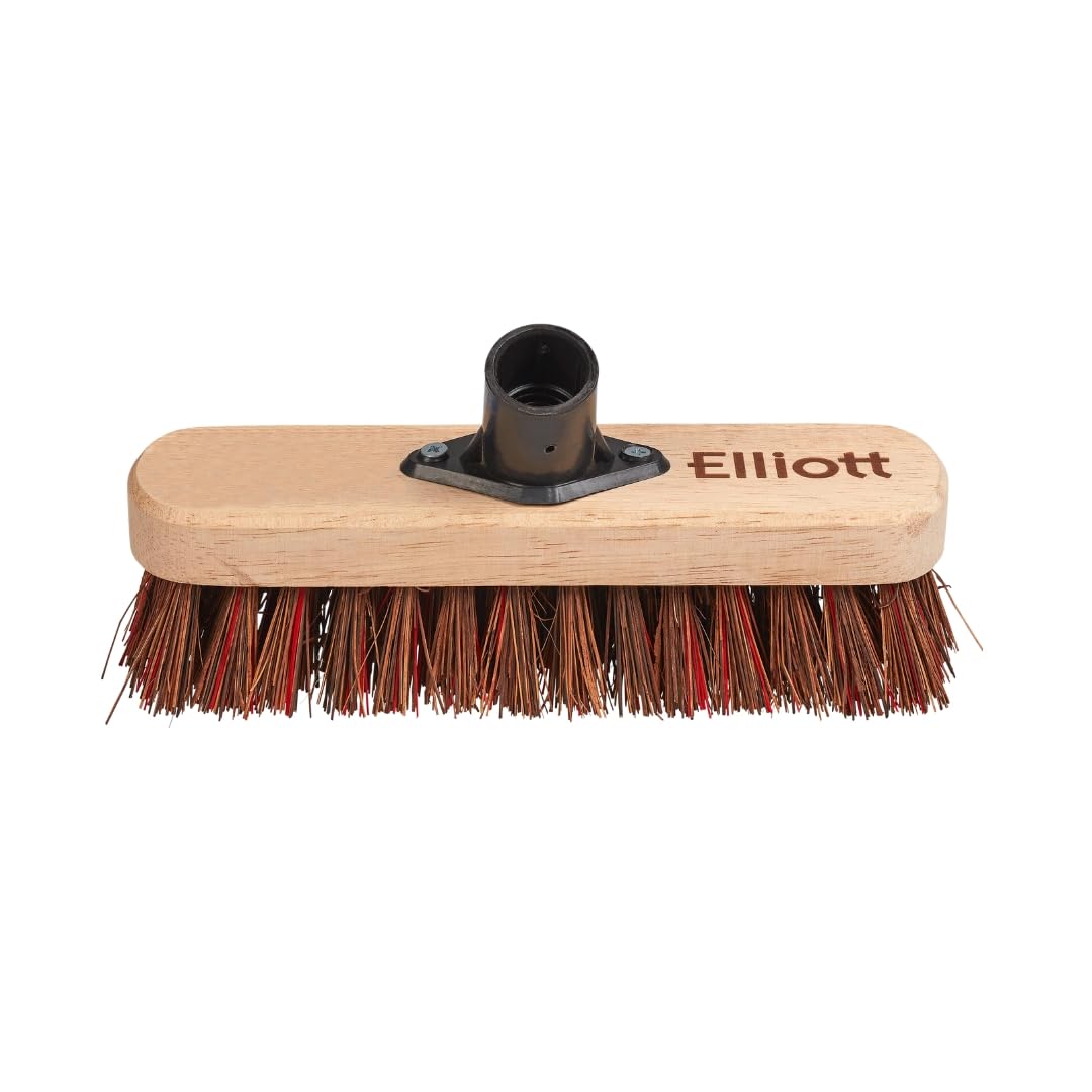 Elliott 23 cm Deck Scrubbing Broom Head with Natural Bassine Fibres, Brown