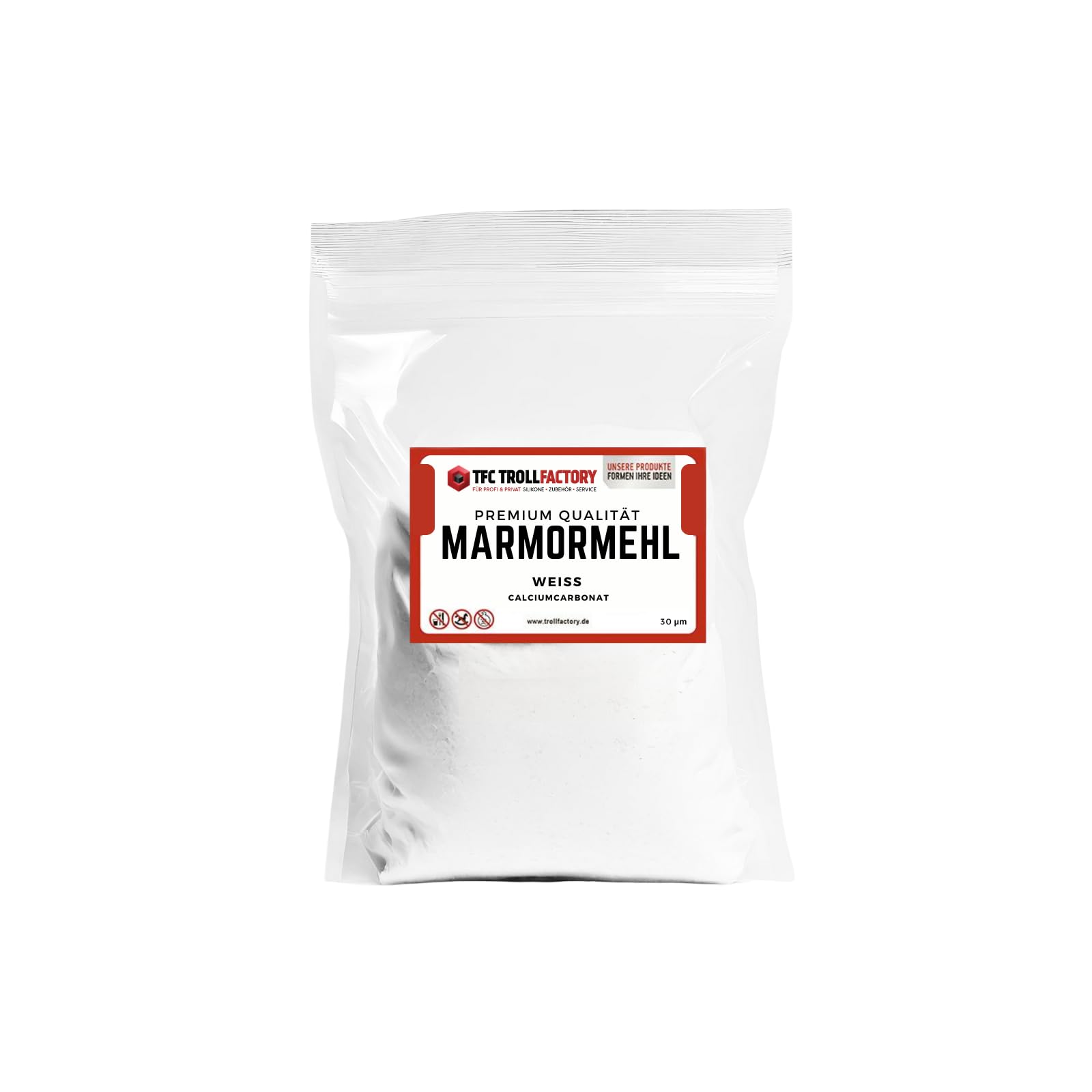 TFC Farine de marbre carbonate de calcium 5 kg – Poudre fine de qualité supérieure pour l'art, l'artisanat et la construction I Respectueux de l'environnement, non toxique, blanc pur, utilisation