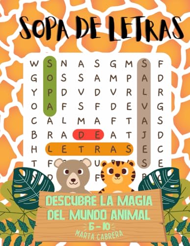 Sopa de Letras Salvajes, para niños de 6 a 10 años: Descubre la m...