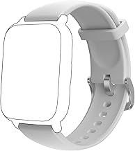 [RUIMEN] H1 スマートウォッチ用 バンド 交換ベルト 柔らかい シリコン 調整可能 全3色 (グレー)