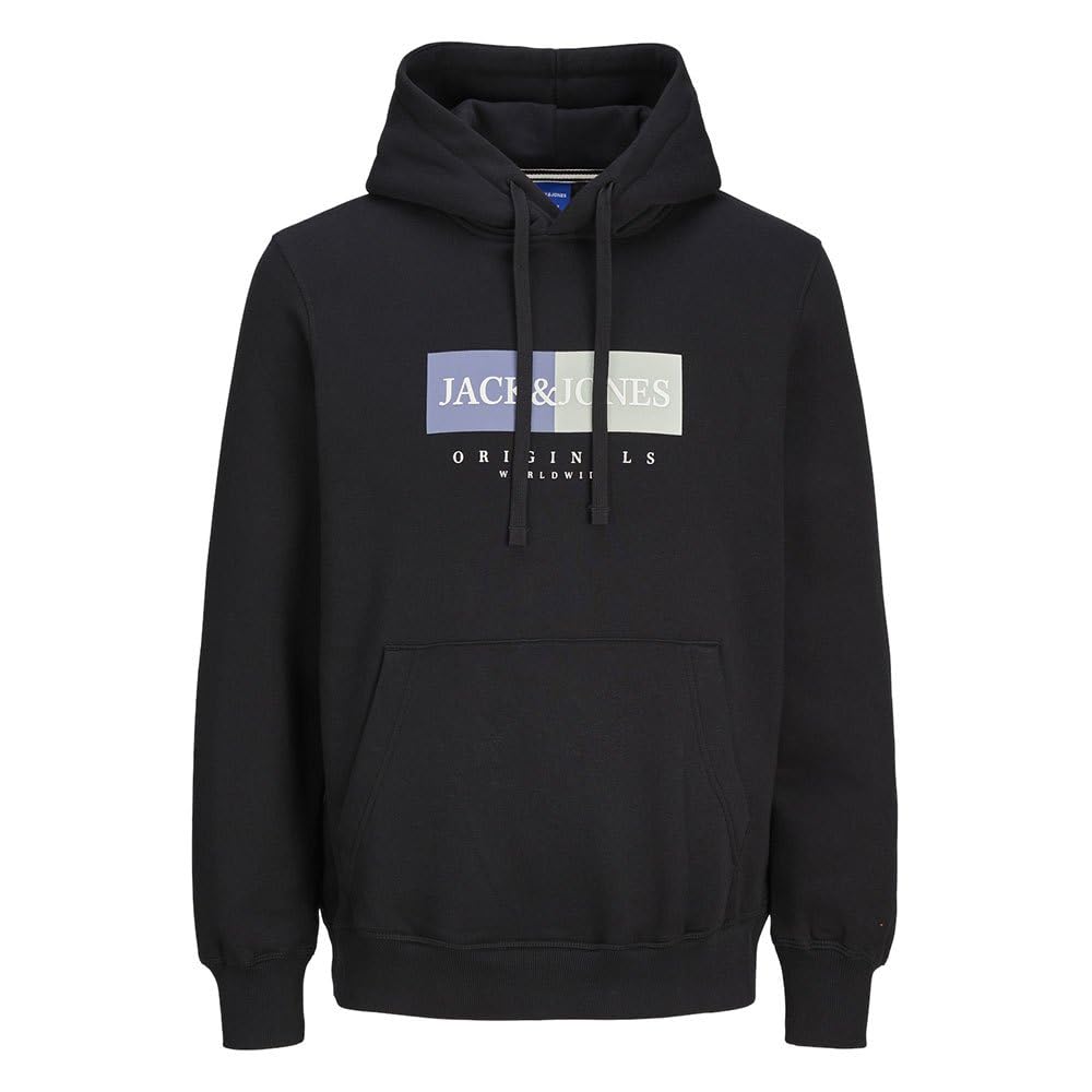 JACK&JONES PLUS Jorfrederiksberg Box Sweat Hood Pls, black, 4XL