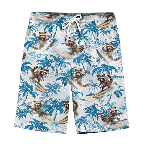 Funny Independence Day Hawaiian Shorts for Men American Flag Pattern Shorts Men