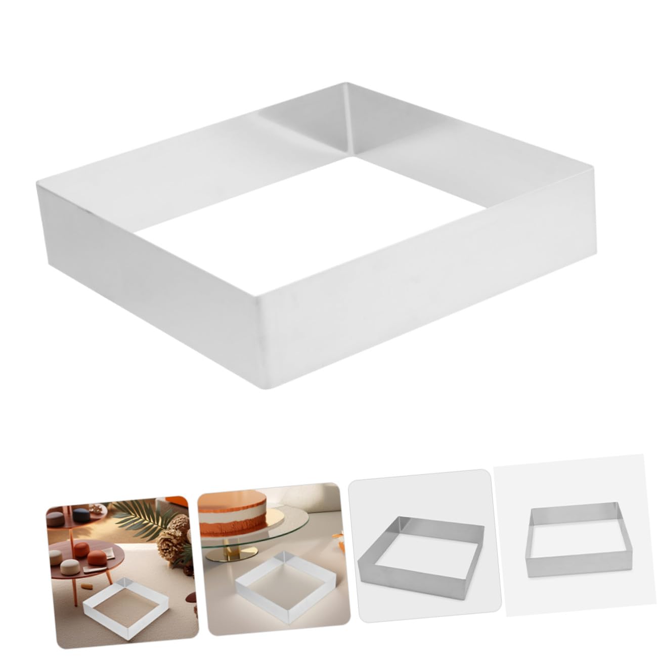 Healifty Molde Cuadrado de Mousse 2 Piezas de Acero Inoxidable Plata | Tamaño Preciso, Estructura Firme, Uso Versátil para Tartas, Pudín y Reuniones Familiares