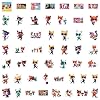 50PCS Super Kitties Stickers Pack Manga Character Sticker for Water Bottle Laptop Skateboard Journal, Waterproof Vinyl Cool Anime Decals for Teens Adults Party Supplies #2