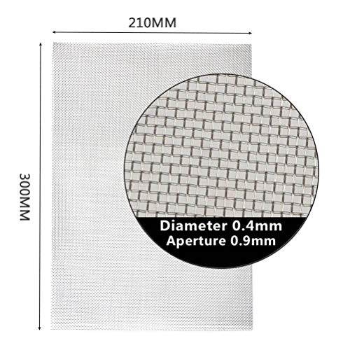 TIMESETL 5Pack Stainless Steel Woven Wire Mesh Screen, Air Vent Mesh, 11.8“ X 8.27“(30 x 21cm) 1mm Hole 20 Mesh, Metal Mesh Sheet, Rodent Mesh Screen for Garden Animal Cage Net Security Cabinets Mesh