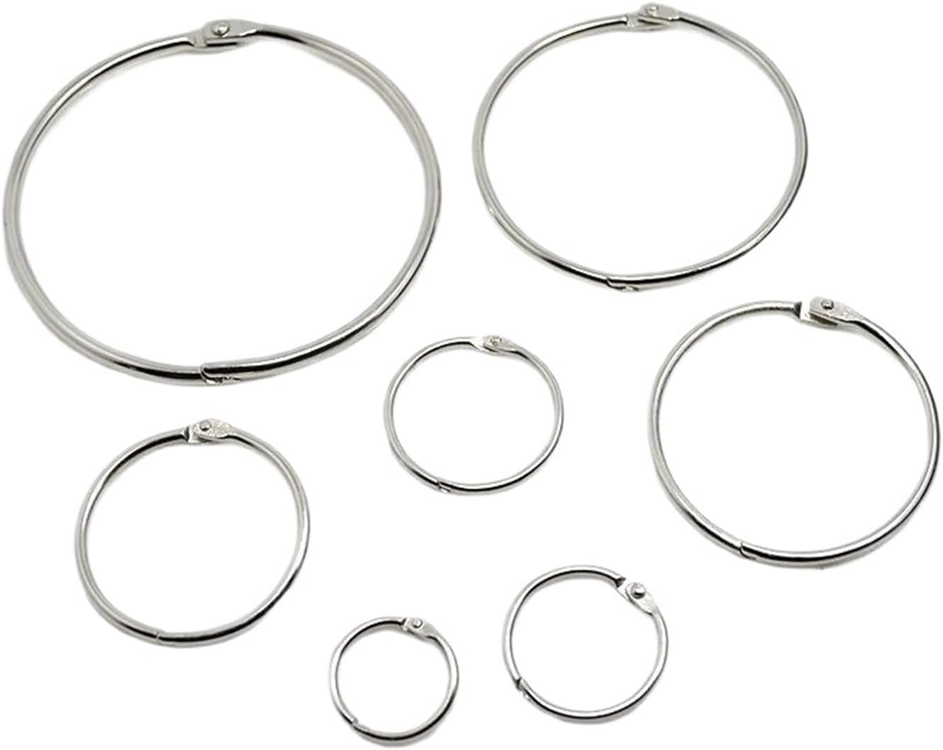 50pcs/Set Inner Dia 19/25/30/38/50/62/80mm Round Curtain Hanger Hooks Metal Ring Hinge Snap for Curtains and Rods(80mm 50pcs)