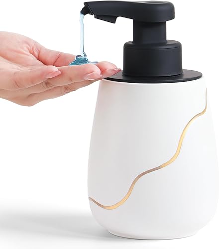 BosilunLife Dispensador automático de jabón para baño, dispensador líquido de manos libres, dispensador eléctrico inteligente de loción y jabón sin