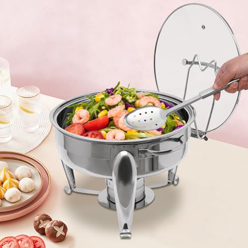 Edelstahl Chafing Dish Buffetwärmer Buffet Server und Wärmer für kommerzielles Catering Buffets Hotels Restaurants Brunch Silber 28 * 28.5CM – Bild 5