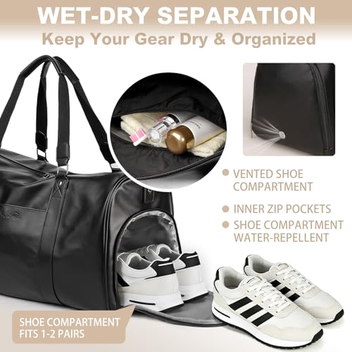 3-Piece PU Leather Duffle Set