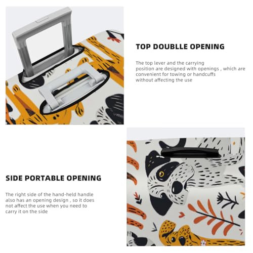 Cute Dogs Stretchable Luggage Covers for Suitcase TSA Approved, Dust Proof and Scratch Resistant Travel Luggage Protector for Carry On (25-28 in)4