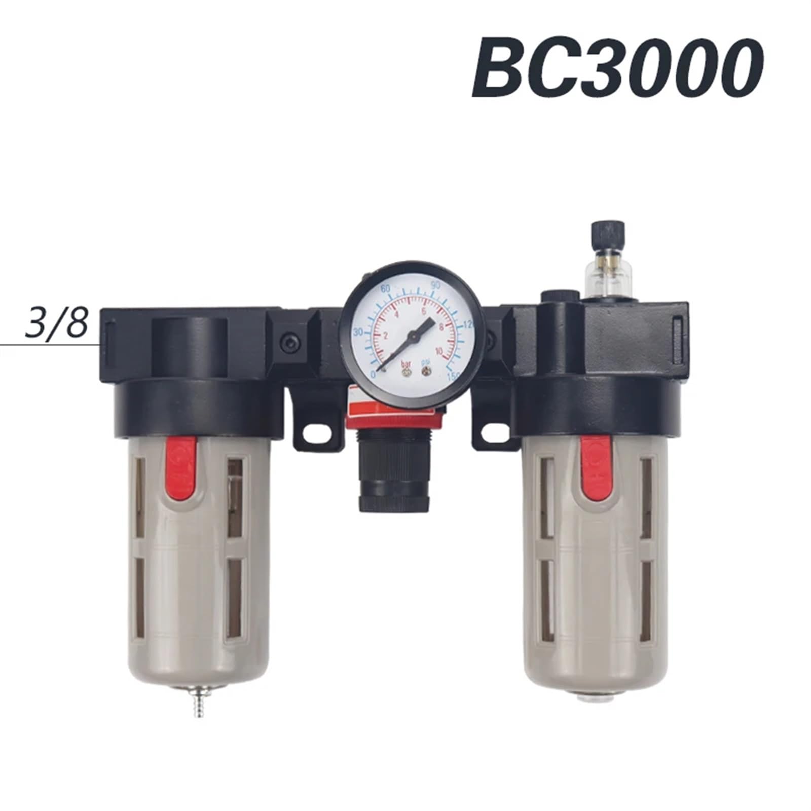 Części pneumatyczne regulator ciśnienia powietrza filtr separatora oleju/wody sprężarka Airbrush BC2000 BC3000 BC4000 1 szt. (Black BC3000 plastik)