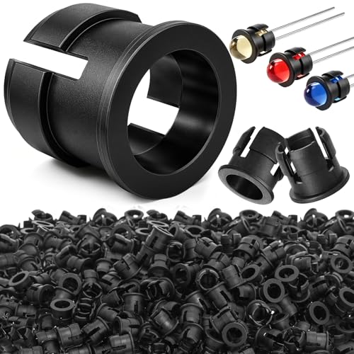 Mudder 400 Pieces 5mm LED Holder Black Plastic Light Emitting Diode Clips