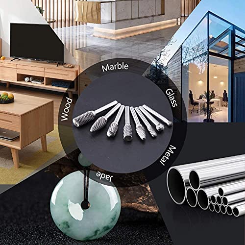 Wolframstahl Fräser, SPTA 8-Teilig Frässtifte 6mm Schaft Bit zum Holz Metall Marmor schnitzen, schleifen, gravieren usw, Bohren Tools, geeignet für Bohrmaschine, Multifunktionswerkzeug -CTBSET