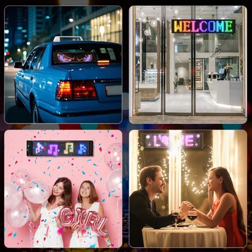 Image of 36.2 inchx7.6 inch Large Bright LED Sign, Programmable LED Scrolling Sign, Custom Flexible LED Store Sign with App Control DIY Text Pattern Animation, LED Digital Sign for Store Window Advertising Hotel
