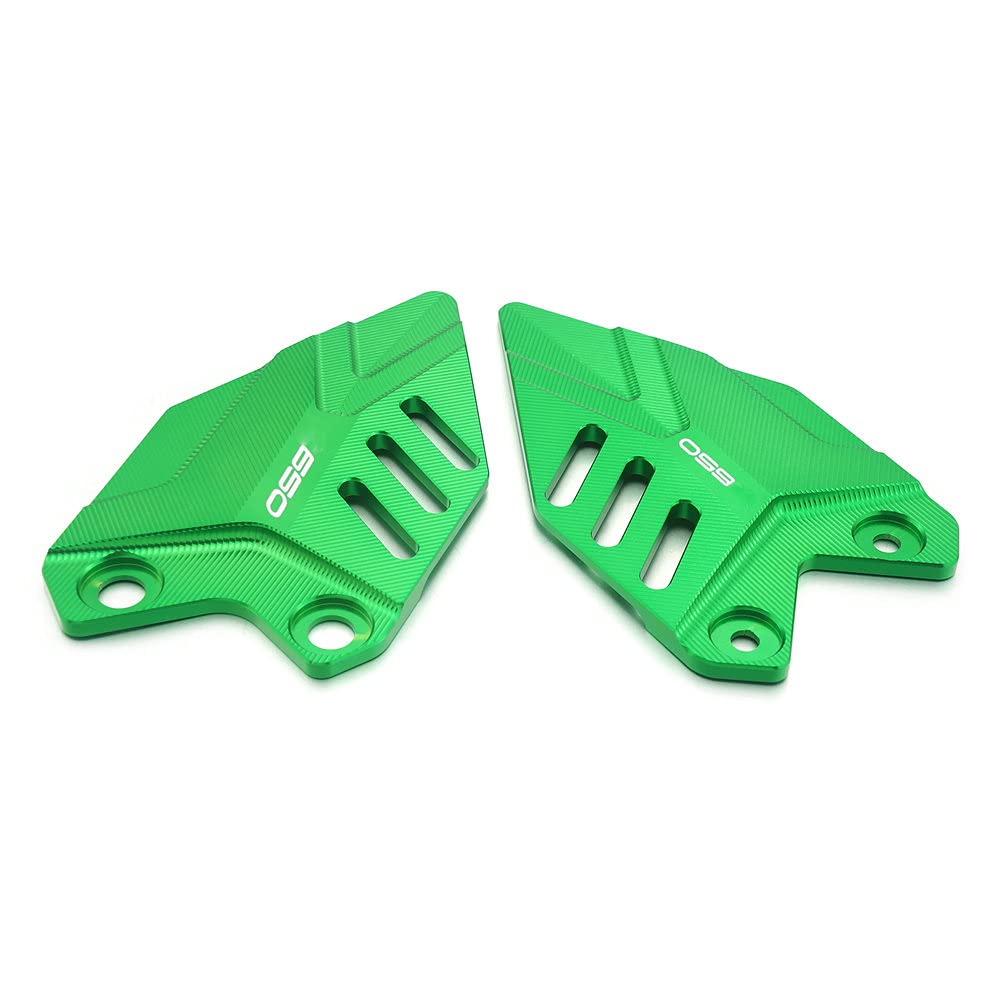 Heinmo For Kawasaki Z650 Ninja650 Foot Pegs Footpeg Footrest Heel Plate Guard Protector 2018 2019 2020 (Green)