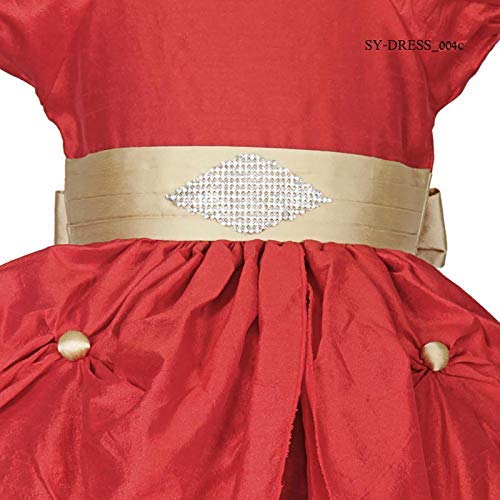 Image of Ripening Baby Girls' Poly Satin Puffed Cap Sleeves and A Square Neckline Gown