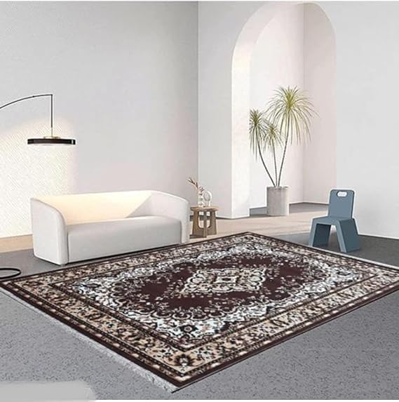 Image of Soft Washable Beautiful Acrylic Rugs for Home Decor Living Room 6x8 feet (180 x 235 CM) Brown