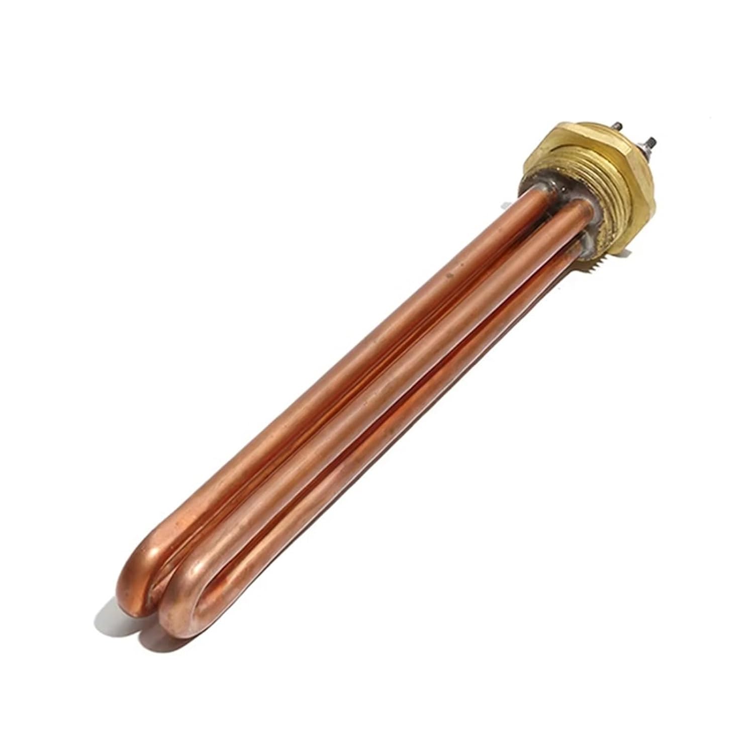1 Inch/DN25 Double U Immersion Water Heater Part 220V 3KW/6KW/9KW/12KW Copper Tube and Thread Electric Heating Element 1Pcs(6KW 250mm Copper)