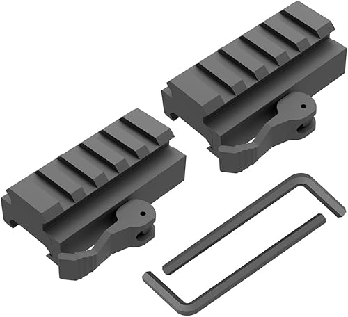 Miniatura 6 de TPO QT05-5 0.5" 5-Slot Low Profile Picatinny Riser Mount with Quick Release for Red Dots, Scopes, Optics, Flashlight