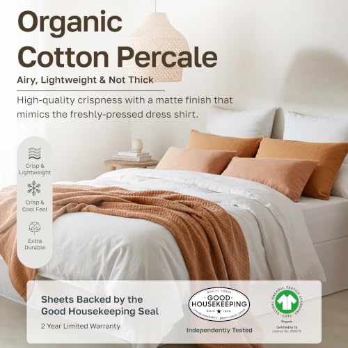 California Design Den 100% Organic Cotton Twin Sheets Set, 3 Pcs - image 2