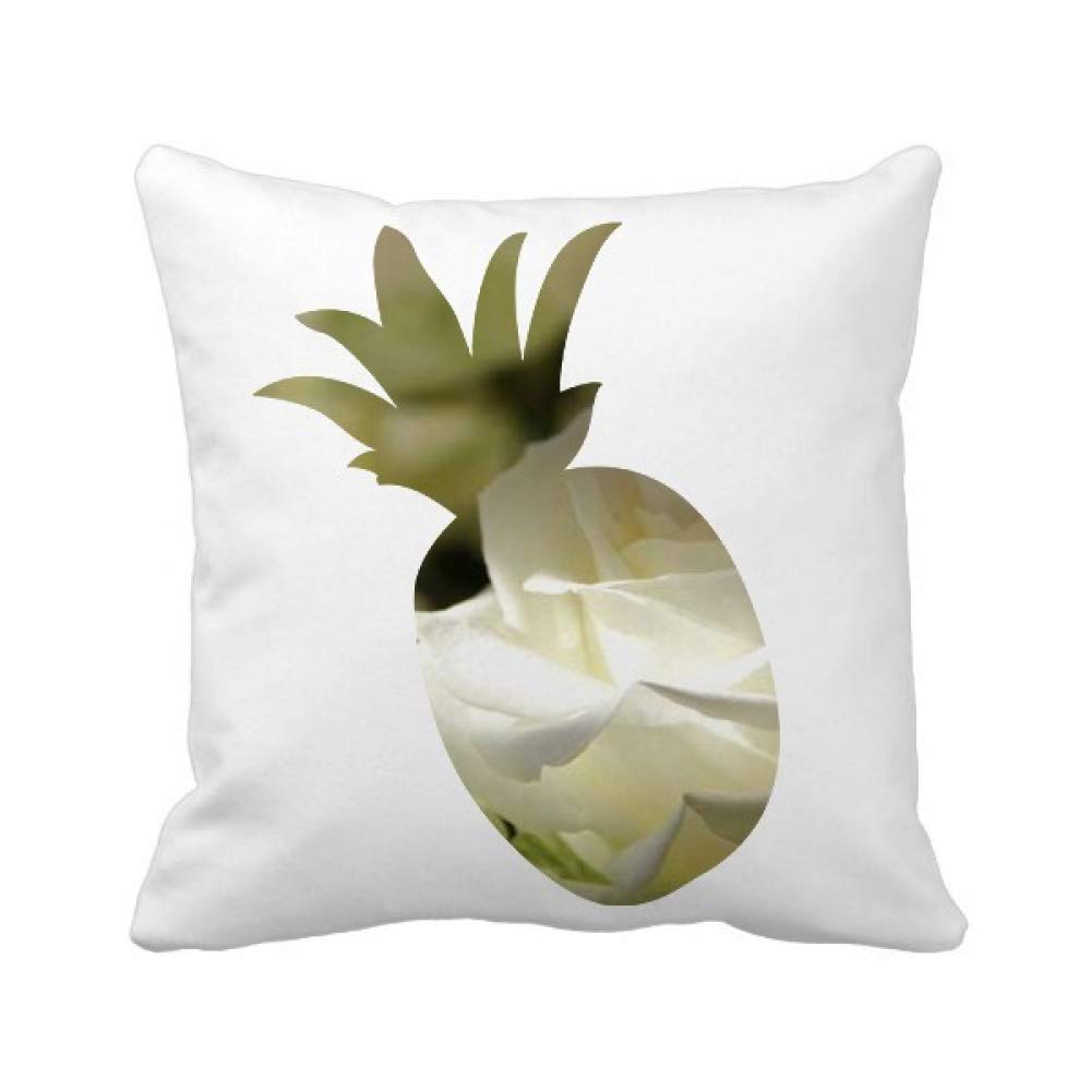 Roses foncé ananas coussin blanc de grande taille en textile premium chic