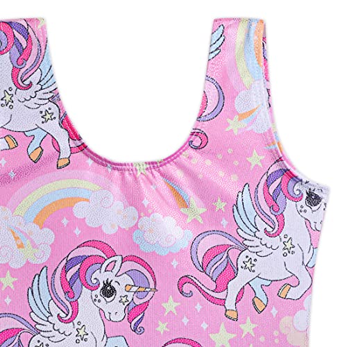 HOZIY Gymnastics Leotards for Girls Toddlers Kids Sleeveless Tumbling Outfits for Dance Print